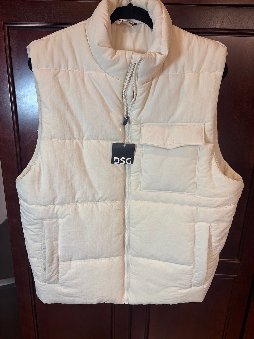 NWT DSG Mens' Lifestyle Puffer Vest M Light Sand